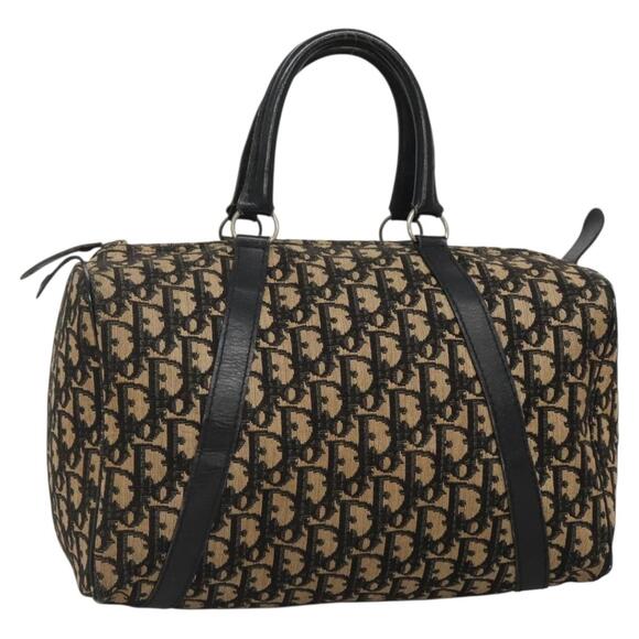 DIOR Trotter Canvas Boston Bag Navy Silver - Picture 1 of 12